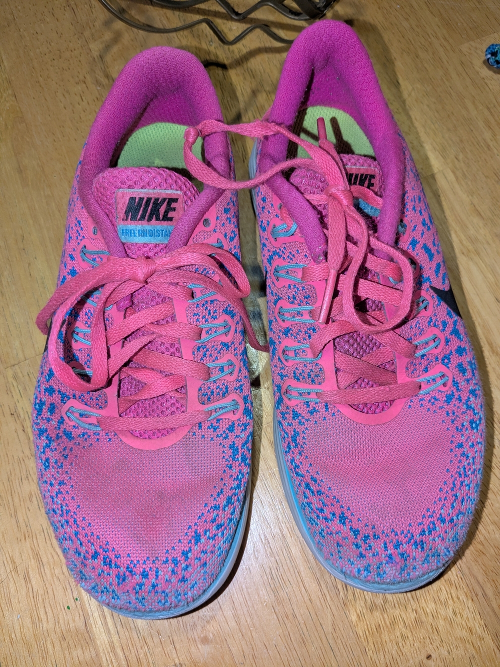 Nike Women's Pink and Blue Athletic Running Shoes